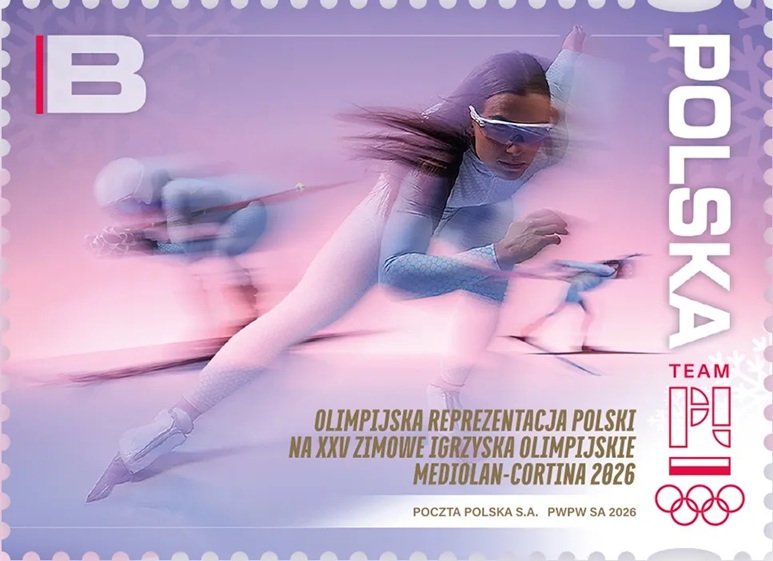 Znaczek pocztowy Olimpijska Reprezentacja Polski na XXV Zimowe Igrzyska 2026