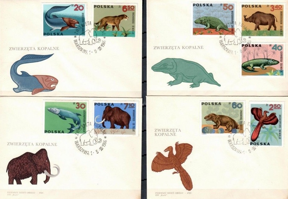 Znaczek pocztowy Polska 1966 Mi 1655-1663 Fi 1506-1514 FDC - komplet znaczków pocztowych