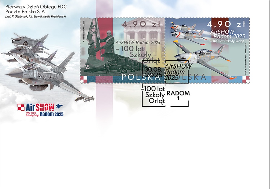 AirSHOW Radom 2025 - 100 lat Szkoły Orląt - emisja Poczta Polska