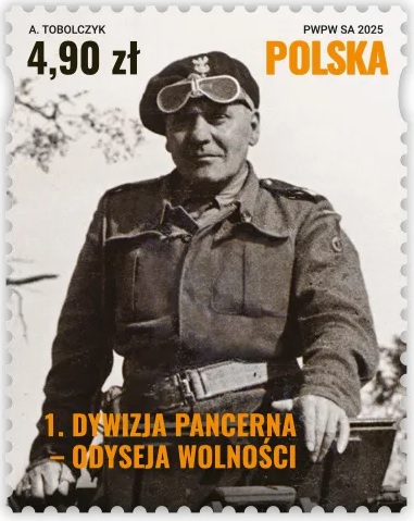 znaczek pocztowy generał maczek 1 dywizja pancerna odyseja wolności emisja sierpień 2025 wyzwolenie Bredy