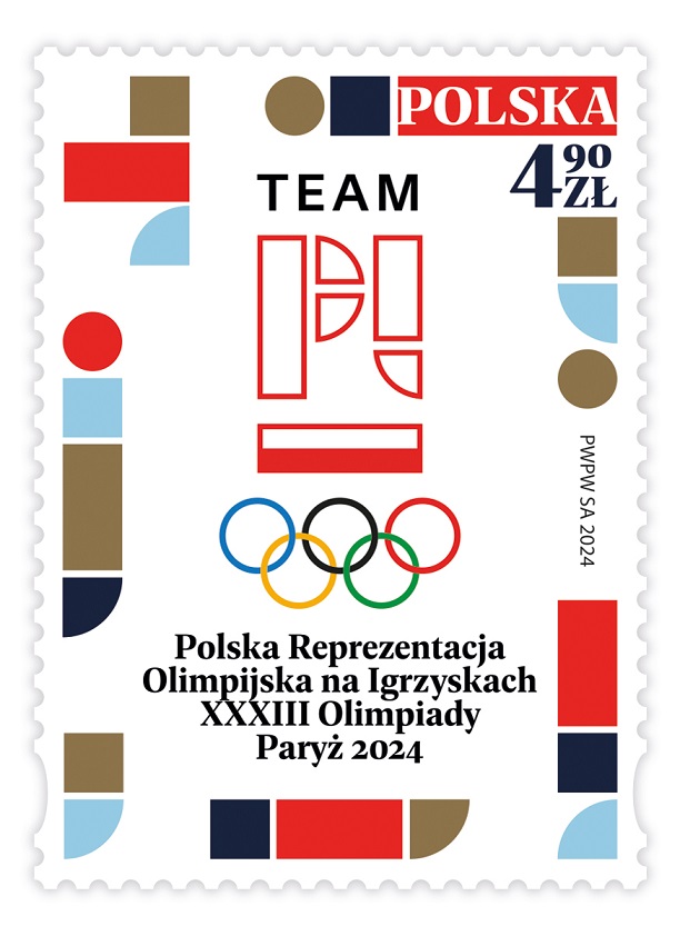 Znaczek pocztowy w temacie Polska Reprezentacja Olimpijska na Igrzyskach XXXIII Olimpiady Paryż 2024