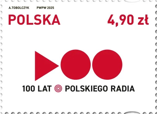 Znaczek pocztowy 100 lat Polskiego Radia Poczta Polska 2025