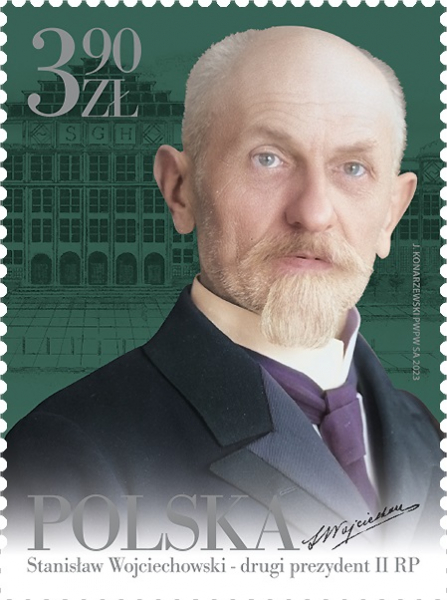 Znaczek pocztowy Stanisław Wojciechowski - drugi prezydent II RP