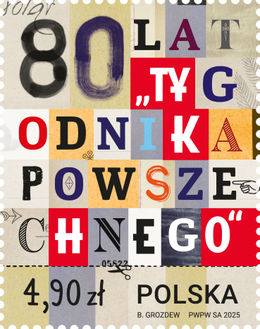 Znaczek pocztowy 80 lat Tygodnika Powszechnego - Emisja 2025